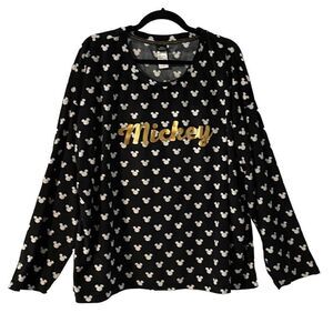 Disney Mickey black, white, & gold super soft cozy pajama top 3X (22/24)